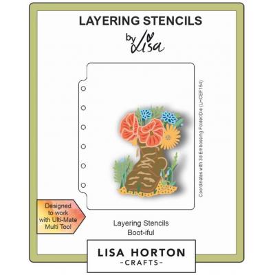 Lisa Horton Crafts Layering Stencils -  Boot-Iful